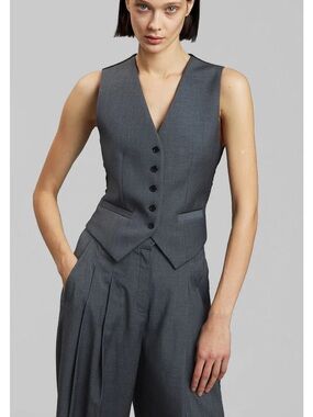 The Frankie shop GELSO WAISTCOAT - DARK GREY MELANGE